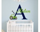 Name Tractor Wall Decal
